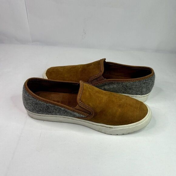 Sorel Campsneak Camel Brown Suede Gray Wool Slip On Shoes Casual Sneakers - Picture 6 of 8